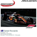 Modelauto 1:18 | Minichamps 537223503 | McLaren F1 MCL36 2022 #3 - D.Ricciardo Modelauto 1:18 | Minichamps 537223503 | McLaren F1 MCL36 2022 #3 - D.Ricciardo