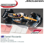 Modelauto 1:43 | Minichamps 537226503 | McLaren F1 MCL36 2022 #3 - D.Ricciardo Modelauto 1:43 | Minichamps 537226503 | McLaren F1 MCL36 2022 #3 - D.Ricciardo