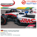 Modelauto 1:18 | Minichamps 117222147 | Haas F1 VF-22 2022 #47 - M.Schumacher Modelauto 1:18 | Minichamps 117222147 | Haas F1 VF-22 2022 #47 - M.Schumacher