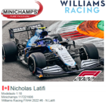 Modelauto 1:18 | Minichamps 117221606 | Williams Racing FW44 2022 #6 - N.Latifi Modelauto 1:18 | Minichamps 117221606 | Williams Racing FW44 2022 #6 - N.Latifi