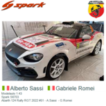 Modelauto 1:43 | Spark S6703 | Abarth 124 Rally RGT 2022 #51 - A.Sassi - G.Romei Modelauto 1:43 | Spark S6703 | Abarth 124 Rally RGT 2022 #51 - A.Sassi - G.Romei