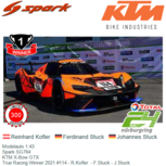 Modelauto 1:43 | Spark SG764 | KTM X-Bow GTX | True Racing Winner 2021 #114 - R.Kofler - F.Stuck - J.Stuck Modelauto 1:43 | Spark SG764 | KTM X-Bow GTX | True Racing Winner 2021 #114 - R.Kofler - F.Stuck - J.Stuck