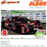 Modelauto 1:43 | Spark SG777 | KTM X-Bow GT4 | Teichmann Racing 2021 #110 - D.Bohr - T.Mölig - F.von der Laden - D.Adorf Modelauto 1:43 | Spark SG777 | KTM X-Bow GT4 | Teichmann Racing 2021 #110 - D.Bohr - T.Mölig - F.von der Laden - D.Adorf