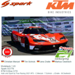 Modelauto 1:43 | Spark SG778 | KTM X-Bow GTX | Auto und Sport by True Racing 2021 #75 - C.Menzel - T.Schrick - J.Dralle - M.Oestreich Modelauto 1:43 | Spark SG778 | KTM X-Bow GTX | Auto und Sport by True Racing 2021 #75 - C.Menzel - T.Schrick - J.Dralle - M.Oestreich