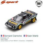 Modelauto 1:43 | Spark S9098 | Lancia Stratos Le Point 1980 #4 - B.Darniche - A.Mahé Modelauto 1:43 | Spark S9098 | Lancia Stratos Le Point 1980 #4 - B.Darniche - A.Mahé