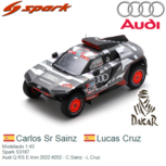 Modelauto 1:43 | Spark S3187 | Audi Q RS E-tron 2022 #202 - C.Sainz - L.Cruz Modelauto 1:43 | Spark S3187 | Audi Q RS E-tron 2022 #202 - C.Sainz - L.Cruz