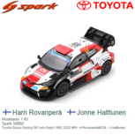 Modelauto 1:43 | Spark S6692 | Toyota Gazoo Racing GR Yaris Rally1 WRC 2022 #69 - H.Rovanperä - J.Halttunen Modelauto 1:43 | Spark S6692 | Toyota Gazoo Racing GR Yaris Rally1 WRC 2022 #69 - H.Rovanperä - J.Halttunen