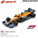 Modelauto 1:43 | Spark S6469 | McLaren F1 MCL35 2020 #4 - L.Norris Modelauto 1:43 | Spark S6469 | McLaren F1 MCL35 2020 #4 - L.Norris