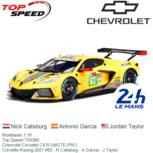 Modelauto 1:18 | Top Speed TS0380 | Chevrolet Corvette C8.R LMGTE-PRO | Corvette Racing 2021 #63 - N.Catsburg - A.Garcia - J.Taylor Modelauto 1:18 | Top Speed TS0380 | Chevrolet Corvette C8.R LMGTE-PRO | Corvette Racing 2021 #63 - N.Catsburg - A.Garcia - J.Taylor