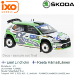 Modelauto 1:43 | IXO-Models RAM863 | Skoda Fabia Rally2 Evo | Toksport WRT 2 2022 #20 - E.Lindholm - R.HämaäLäinen Modelauto 1:43 | IXO-Models RAM863 | Skoda Fabia Rally2 Evo | Toksport WRT 2 2022 #20 - E.Lindholm - R.HämaäLäinen