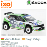 Modelauto 1:43 | IXO-Models RAM863ALQ.22 | Skoda Fabia Rally2 EVO | Toksport WRT 2022 #27 - M.Bulacia - D.Vallejo Modelauto 1:43 | IXO-Models RAM863ALQ.22 | Skoda Fabia Rally2 EVO | Toksport WRT 2022 #27 - M.Bulacia - D.Vallejo