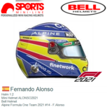 Helm 1:2 | Mini Helmet ALONSO2021 | Bell Helmet | Alpine Formula One Team 2021 #14 - F.Alonso Helm 1:2 | Mini Helmet ALONSO2021 | Bell Helmet | Alpine Formula One Team 2021 #14 - F.Alonso