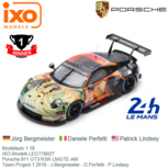 Modelauto 1:18 | IXO-Models LEGT18027 | Porsche 911 GT3 RSR LMGTE-AM | Team Project 1 2019 - J.Bergmeister - D.Perfetti - P.Lindsey Modelauto 1:18 | IXO-Models LEGT18027 | Porsche 911 GT3 RSR LMGTE-AM | Team Project 1 2019 - J.Bergmeister - D.Perfetti - P.Lindsey