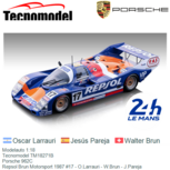Modelauto 1:18 | Tecnomodel TM18271B | Porsche 962C | Repsol Brun Motorsport 1987 #17 - O.Larrauri - W.Brun - J.Pareja Modelauto 1:18 | Tecnomodel TM18271B | Porsche 962C | Repsol Brun Motorsport 1987 #17 - O.Larrauri - W.Brun - J.Pareja