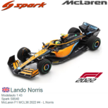 Modelauto 1:43 | Spark S8540 | McLaren F1 MCL36 2022 #4 - L.Norris Modelauto 1:43 | Spark S8540 | McLaren F1 MCL36 2022 #4 - L.Norris