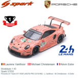 Modelauto 1:43 | Spark S7033 | Porsche GT Team 911 RSR LMGTE-PRO 2018 #92 - L.Vanthoor - M.Christensen - K.Estre Modelauto 1:43 | Spark S7033 | Porsche GT Team 911 RSR LMGTE-PRO 2018 #92 - L.Vanthoor - M.Christensen - K.Estre