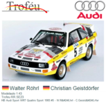 Modelauto 1:43 | Trofeu RR.SE23 | HB Audi Sport WRT Quattro Sport 1985 #5 - W.Röhrl - C.Geistdörfer Modelauto 1:43 | Trofeu RR.SE23 | HB Audi Sport WRT Quattro Sport 1985 #5 - W.Röhrl - C.Geistdörfer