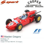 Modelauto 1:43 | Spark S8054 | Cooper T51 Red 1960 #16 - M.Gregory Modelauto 1:43 | Spark S8054 | Cooper T51 Red 1960 #16 - M.Gregory