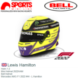 Helm 1:2 | Mini Helmet 2022HAM | Bell Helmet | Mercedes AMG F1 2022 #44 - L.Hamilton Helm 1:2 | Mini Helmet 2022HAM | Bell Helmet | Mercedes AMG F1 2022 #44 - L.Hamilton