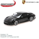 Modelauto 1:18 | Minichamps 117069020 | Porsche 911 GT3 Touring Zwart 2022 Modelauto 1:18 | Minichamps 117069020 | Porsche 911 GT3 Touring Zwart 2022