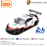 Modelauto 1:18 | IXO-Models LEGT18005 | Porsche GT Team 911 RSR LMGTE-PRO 2018 #93 - P.Pilet - N.Tandy - E.Bamber Modelauto 1:18 | IXO-Models LEGT18005 | Porsche GT Team 911 RSR LMGTE-PRO 2018 #93 - P.Pilet - N.Tandy - E.Bamber