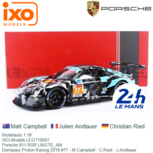 Modelauto 1:18 | IXO-Models LEGT18007 | Porsche 911 RSR LMGTE_AM | Dempsey Proton Racing 2018 #77 - M.Campbell - C.Ried - J.Andlauer Modelauto 1:18 | IXO-Models LEGT18007 | Porsche 911 RSR LMGTE_AM | Dempsey Proton Racing 2018 #77 - M.Campbell - C.Ried - J.Andlauer