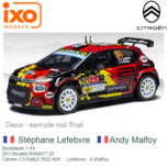 Modelauto 1:43 | IXO-Models RAM877.22 | Citroën C3 Rally2 2022 #24 - .Lefebvre - A.Malfoy Modelauto 1:43 | IXO-Models RAM877.22 | Citroën C3 Rally2 2022 #24 - .Lefebvre - A.Malfoy