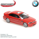 Modelauto 1:43 | Minichamps 940020020 | BMW M3 E46 Coupe Rood 2001 Modelauto 1:43 | Minichamps 940020020 | BMW M3 E46 Coupe Rood 2001