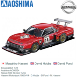 Bouwpakket 1:24 | Aoshima AO06124 | Nissan R30 Skyline Turbo | Hasemi Motorsport 1982 #14 - D.Hobbs - D.Pond - M.Hasemi Bouwpakket 1:24 | Aoshima AO06124 | Nissan R30 Skyline Turbo | Hasemi Motorsport 1982 #14 - D.Hobbs - D.Pond - M.Hasemi