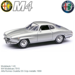 Modelauto 1:43 | M4 Modelcars 7015 | Alfa Romeo Giuletta SS Grijs metallic 1959 Modelauto 1:43 | M4 Modelcars 7015 | Alfa Romeo Giuletta SS Grijs metallic 1959