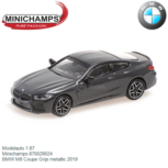Modelauto 1:87 | Minichamps 870029024 | BMW M8 Coupe Grijs metallic 2019 Modelauto 1:87 | Minichamps 870029024 | BMW M8 Coupe Grijs metallic 2019