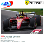 Modelauto 1:43 | BBR Models BBRC277A | Scuderia Ferrari F1-75 2022 #16 - C.Leclerc Modelauto 1:43 | BBR Models BBRC277A | Scuderia Ferrari F1-75 2022 #16 - C.Leclerc