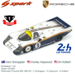 Modelauto 1:43 | Spark 43LM83 | Rothmans Porsche 956 1983 #3 - V.Schuppan - H.Haywood - A.Holbert Modelauto 1:43 | Spark 43LM83 | Rothmans Porsche 956 1983 #3 - V.Schuppan - H.Haywood - A.Holbert
