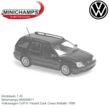Modelauto 1:43 | Minichamps 940056011 | Volkswagen Golf IV Variant Dark Green Metallic 1999 Modelauto 1:43 | Minichamps 940056011 | Volkswagen Golf IV Variant Dark Green Metallic 1999