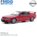 Modelauto 1:43 | Ebbro EBB43585 | Nissan Skyline R33 GTR Rood 1997 Modelauto 1:43 | Ebbro EBB43585 | Nissan Skyline R33 GTR Rood 1997