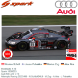 Modelauto 1:18 | Spark 18SB053 | Audi R8 LMS GT3 | Attempto Racing 2022 #99 - N.Schöll - M.Zug - A.Aka - J.Puhakka Modelauto 1:18 | Spark 18SB053 | Audi R8 LMS GT3 | Attempto Racing 2022 #99 - N.Schöll - M.Zug - A.Aka - J.Puhakka
