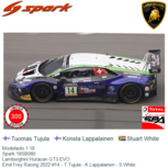 Modelauto 1:18 | Spark 18SB060 | Lamborghini Huracan GT3 EVO | Emil Frey Racing 2022 #14 - T.Tujula - K.Lappalainen - S.White Modelauto 1:18 | Spark 18SB060 | Lamborghini Huracan GT3 EVO | Emil Frey Racing 2022 #14 - T.Tujula - K.Lappalainen - S.White