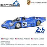 Modelauto 1:18 | Solido 1805504 | Porsche Kremer Racing 956 LH 1983 #21 - P.Alliot - M.Andretti - M.Andretti Modelauto 1:18 | Solido 1805504 | Porsche Kremer Racing 956 LH 1983 #21 - P.Alliot - M.Andretti - M.Andretti