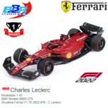 Modelauto 1:43 | BBR Models BBRC275 | Scuderia Ferrari F1-75 2022 #16 - C.Leclerc Modelauto 1:43 | BBR Models BBRC275 | Scuderia Ferrari F1-75 2022 #16 - C.Leclerc