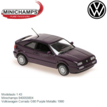Modelauto 1:43 | Minichamps 940055604 | Volkswagen Corrado G60 Purple Metallic 1990 Modelauto 1:43 | Minichamps 940055604 | Volkswagen Corrado G60 Purple Metallic 1990
