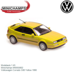 Modelauto 1:43 | Minichamps 940055602 | Volkswagen Corrado G60 Yellow 1990 Modelauto 1:43 | Minichamps 940055602 | Volkswagen Corrado G60 Yellow 1990
