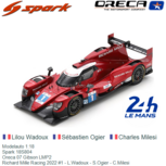 Modelauto 1:18 | Spark 18S804 | Oreca 07 Gibson LMP2 | Richard Mille Racing 2022 #1 - L.Wadoux - S.Ogier - C.Milesi Modelauto 1:18 | Spark 18S804 | Oreca 07 Gibson LMP2 | Richard Mille Racing 2022 #1 - L.Wadoux - S.Ogier - C.Milesi