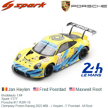 Modelauto 1:64 | Spark Y277 | Porsche 911 RSR-19 | Dempsey Proton Racing 2022 #88 - J.Heylen - F.Poordad - M.Root Modelauto 1:64 | Spark Y277 | Porsche 911 RSR-19 | Dempsey Proton Racing 2022 #88 - J.Heylen - F.Poordad - M.Root