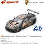 Modelauto 1:64 | Spark Y278 | Porsche 911 RSR-19 | Hardpoint Motorsport 2022 #99 - A.Picariello - M.Rump - A.Haryanto Modelauto 1:64 | Spark Y278 | Porsche 911 RSR-19 | Hardpoint Motorsport 2022 #99 - A.Picariello - M.Rump - A.Haryanto