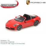 Modelauto 1:43 | Minichamps 410061060 | Porsche 911 992 Targa 4 GTS Rood 2022 Modelauto 1:43 | Minichamps 410061060 | Porsche 911 992 Targa 4 GTS Rood 2022