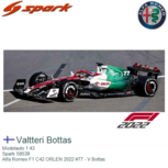 Modelauto 1:43 | Spark S8539 | Alfa Romeo F1 C42 ORLEN 2022 #77 - V.Bottas Modelauto 1:43 | Spark S8539 | Alfa Romeo F1 C42 ORLEN 2022 #77 - V.Bottas