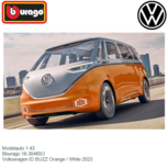 Modelauto 1:43 | Bburago 18-30465O | Volkswagen ID.BUZZ Orange / White 2023 Modelauto 1:43 | Bburago 18-30465O | Volkswagen ID.BUZZ Orange / White 2023
