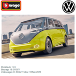 Modelauto 1:24 | Bburago 18-21105Y | Volkswagen ID.BUZZ Yellow / White 2023 Modelauto 1:24 | Bburago 18-21105Y | Volkswagen ID.BUZZ Yellow / White 2023