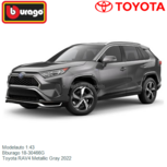 Modelauto 1:43 | Bburago 18-30466G | Toyota RAV4 Metallic Gray 2022 Modelauto 1:43 | Bburago 18-30466G | Toyota RAV4 Metallic Gray 2022