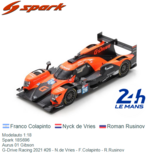 Modelauto 1:18 | Spark 18S696 | Aurus 01 Gibson | G-Drive Racing 2021 #26 - N.de Vries - F.Colapinto - R.Rusinov Modelauto 1:18 | Spark 18S696 | Aurus 01 Gibson | G-Drive Racing 2021 #26 - N.de Vries - F.Colapinto - R.Rusinov